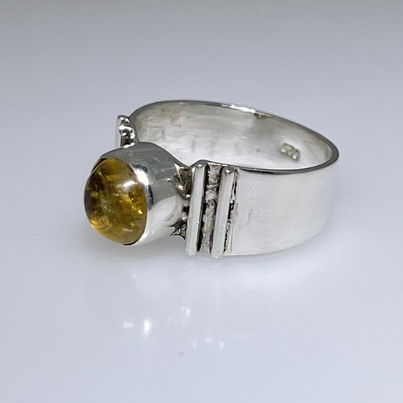 Modern style sterling silver and Citrine ring, size 7.75, NWOT - Picture 4 of 5